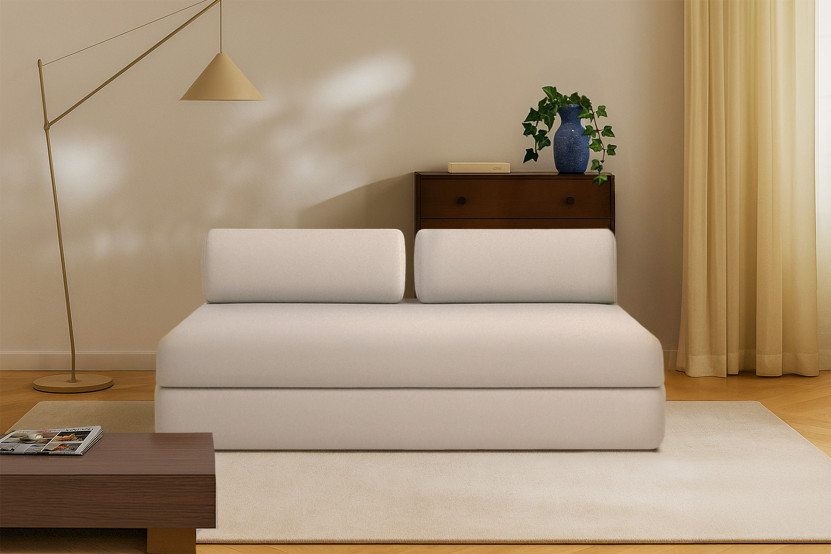 Canapé 3 places convertible et modulable - Tissu lisse Beige