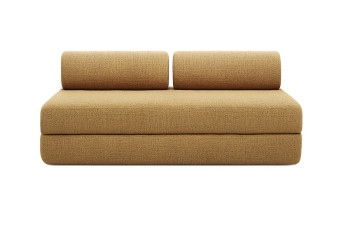 Canapé 3 places convertible et modulable - Tissu tweed Jaune