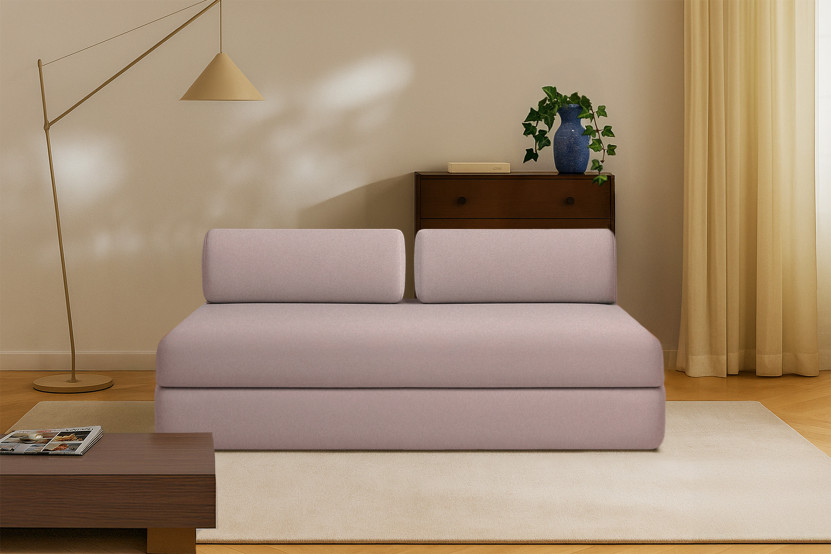 Canapé 3 places convertible et modulable - Tissu lisse Rose