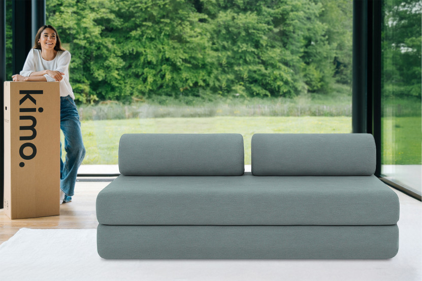 Canapé 3 places convertible et modulable - Tissu lisse Vert