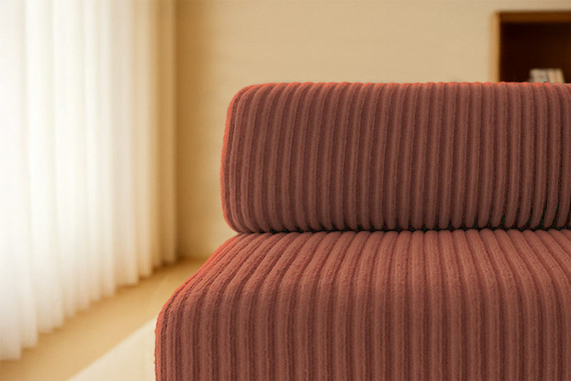 Canapé 3 places - 2 modules convertibles : Canapé 2 places + Fauteuil - Velours côtelé XL Terracotta