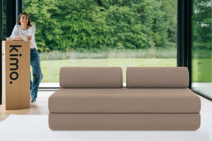 Canapé 3 places convertible et modulable - Tissu lisse Marron
