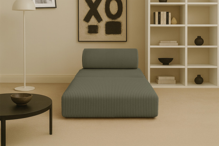 Fauteuil convertible et modulable - Velours côtelé Vert