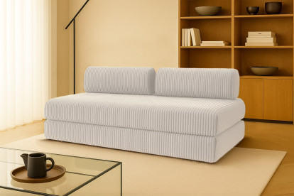 Canapé 3 places convertible et modulable - Velours côtelé XL Blanc