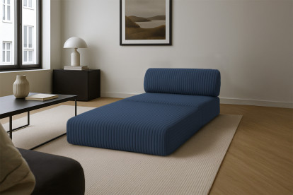 Fauteuil convertible et modulable - Velours côtelé XL Bleu