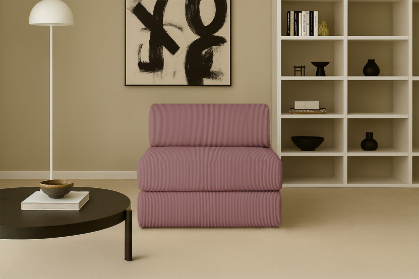 Fauteuil convertible et modulable - Velours côtelé Rose