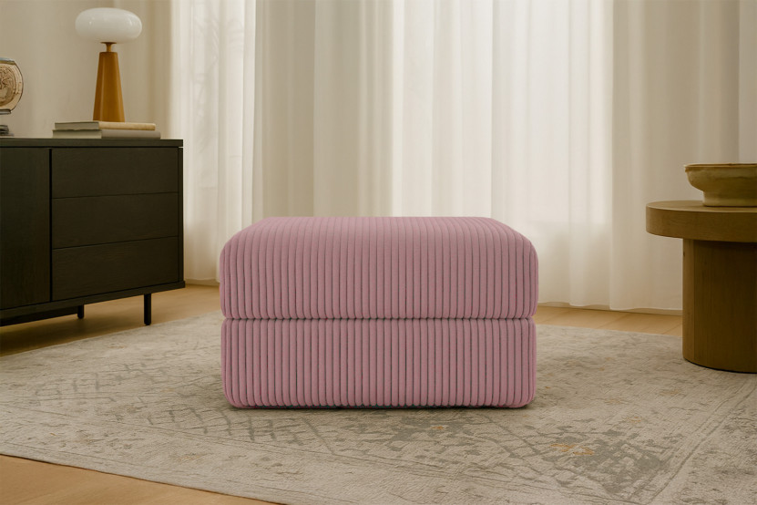 Pouf convertible et modulable - Velours côtelé XL Rose