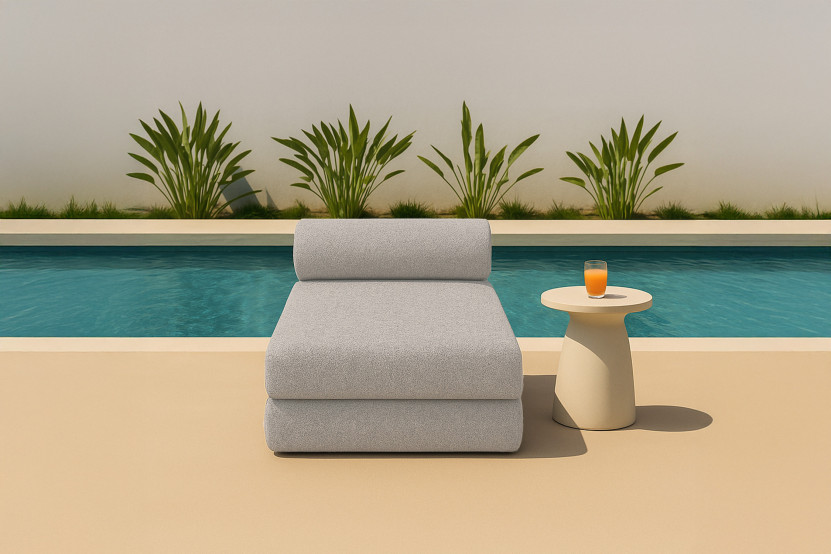 Méridienne convertible et modulable - Tissu extérieur Gris