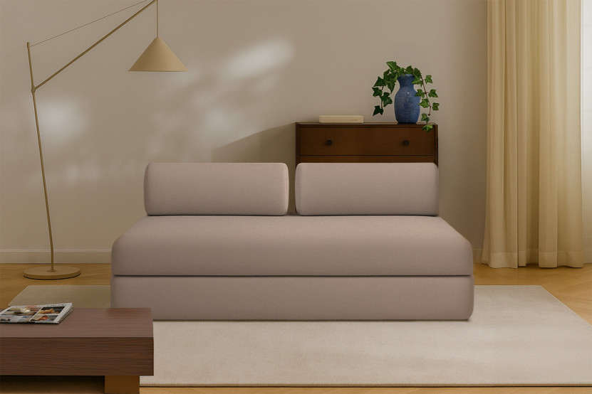 Canapé 3 places convertible et modulable - Tissu lisse Marron