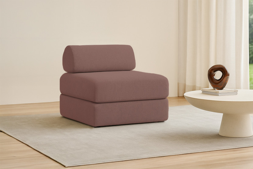 Fauteuil convertible et modulable - Tissu lisse Terracotta