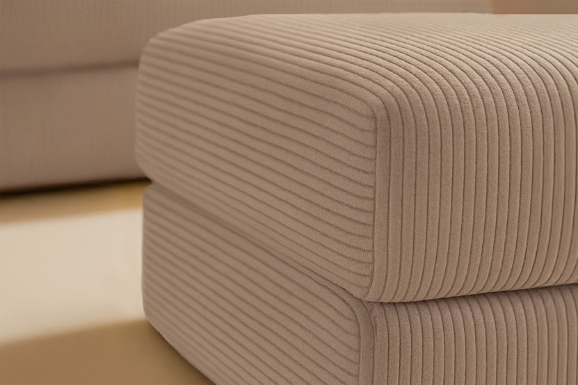 Pouf convertible et modulable - Velours côtelé Taupe
