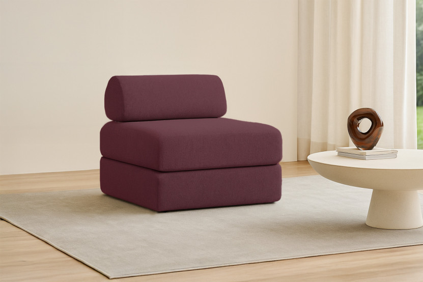Fauteuil convertible et modulable - Tissu lisse Rouge