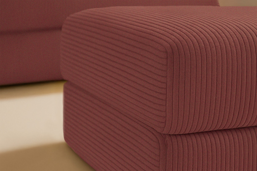 Pouf convertible et modulable - Velours côtelé Rouge
