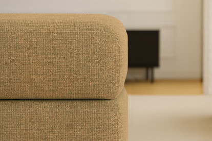 Pouf convertible et modulable - Tissu tweed Jaune