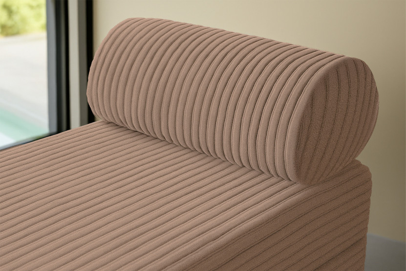 Méridienne convertible et modulable - Velours côtelé XL Marron