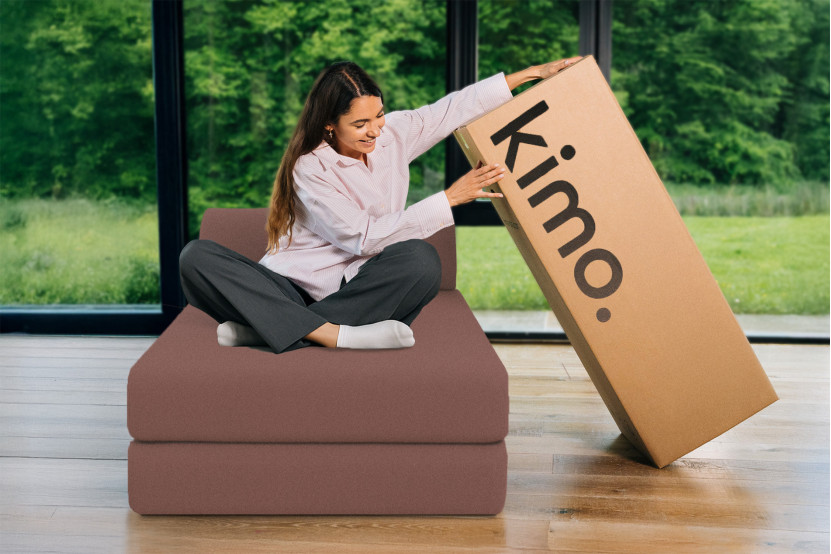 Méridienne convertible et modulable - Tissu lisse Terracotta