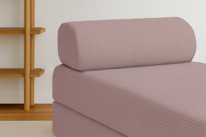 Méridienne convertible et modulable - Velours côtelé Rose pâle