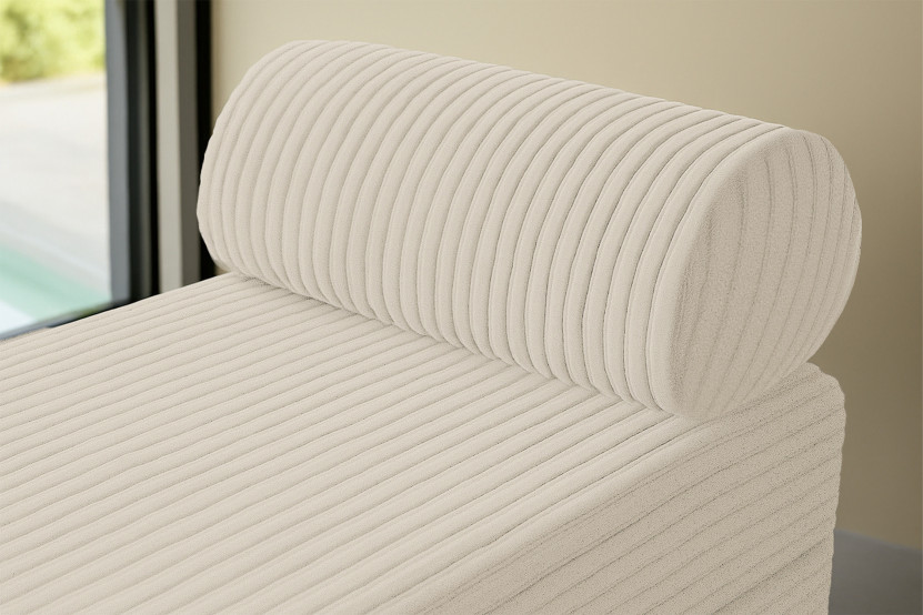Méridienne convertible et modulable - Velours côtelé XL Blanc