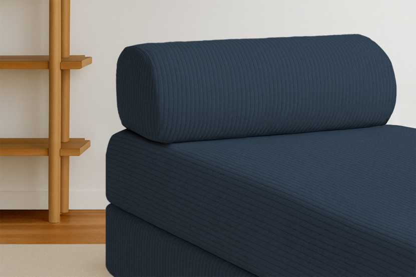 Méridienne convertible et modulable - Velours côtelé Bleu