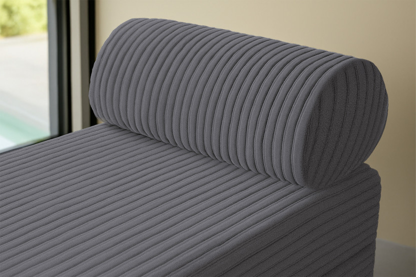 Méridienne convertible et modulable - Velours côtelé XL Gris