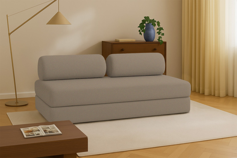 Canapé 3 places convertible et modulable - Tissu lisse Taupe