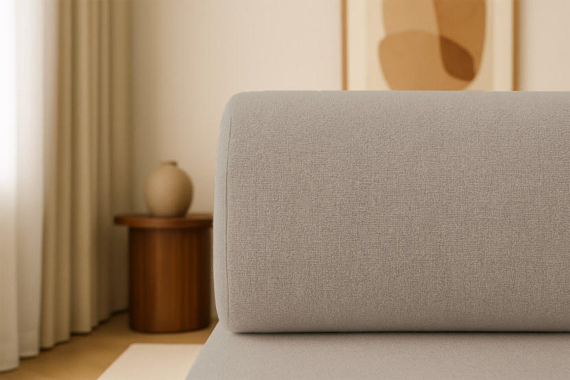 Méridienne convertible et modulable - Tissu lisse Taupe