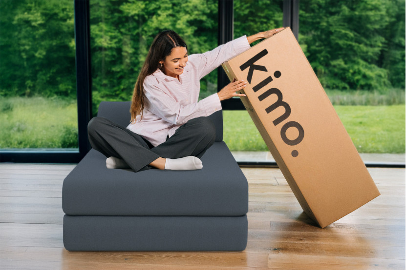 Méridienne convertible et modulable - Tissu lisse Bleu