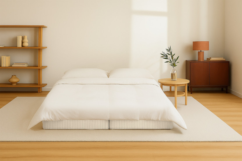 Méridienne convertible et modulable - Velours côtelé Beige