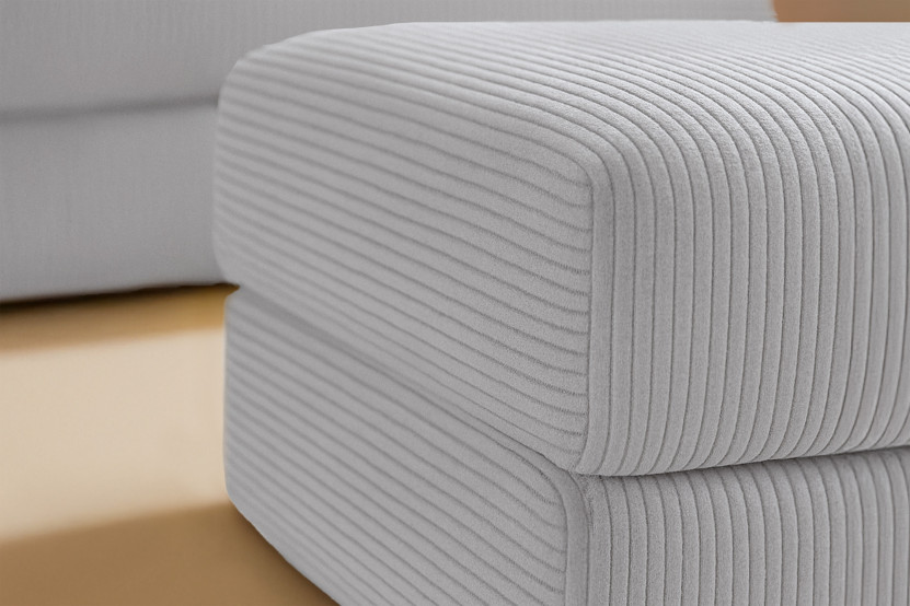 Pouf convertible et modulable - Velours côtelé Gris clair