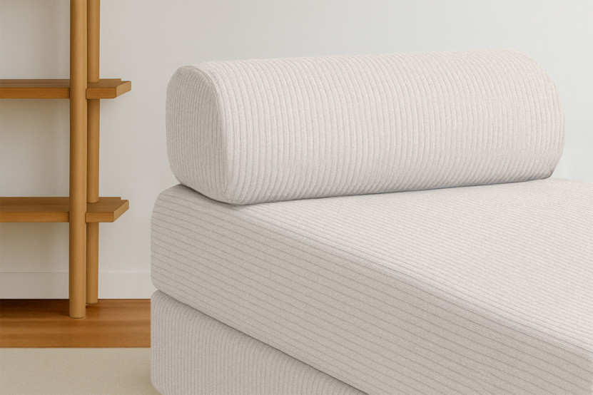 Méridienne convertible et modulable - Velours côtelé Blanc