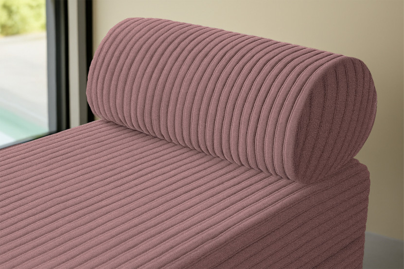 Méridienne convertible et modulable - Velours côtelé XL Rose