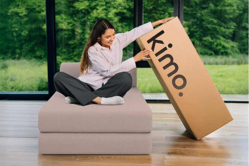 Méridienne convertible et modulable - Tissu lisse Rose