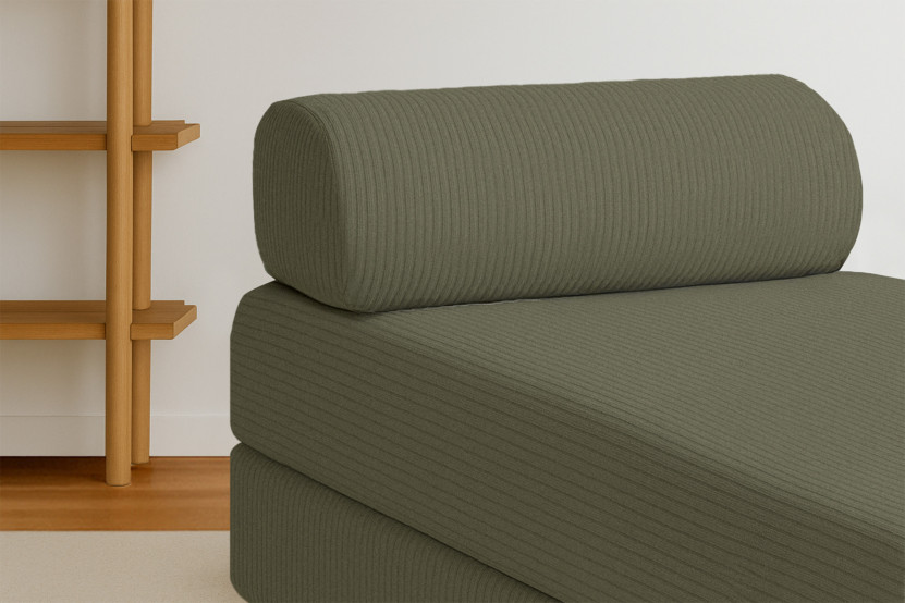 Méridienne convertible et modulable - Velours côtelé Vert