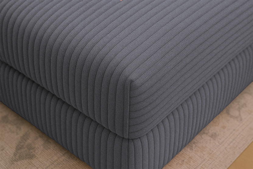 Pouf convertible et modulable - Velours côtelé XL Gris