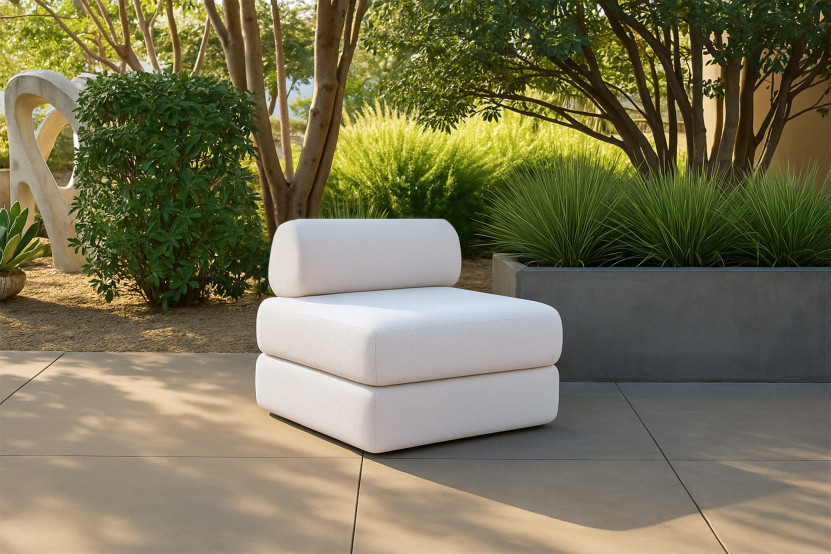 Fauteuil convertible et modulable - Tissu extérieur Beige clair