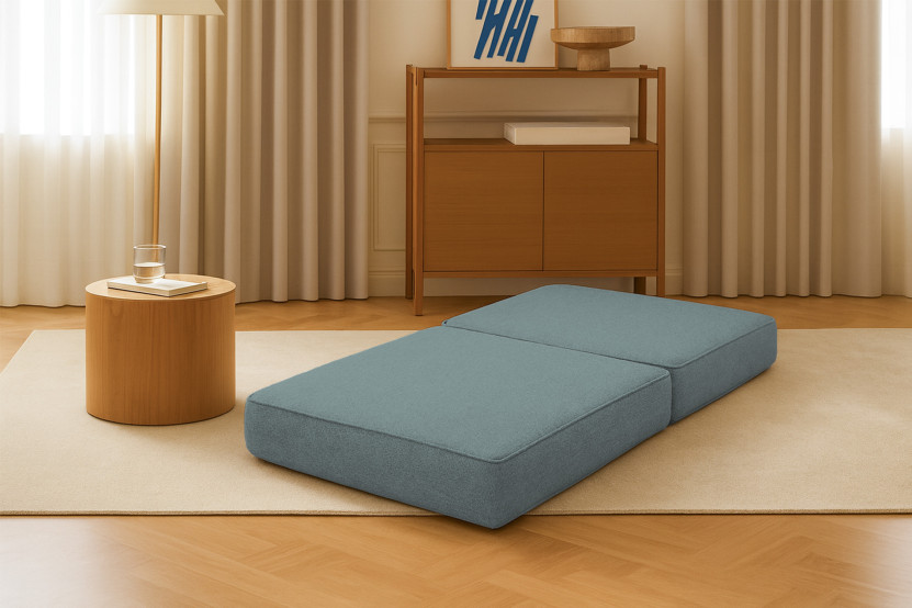 Pouf convertible et modulable - Tissu lisse Vert