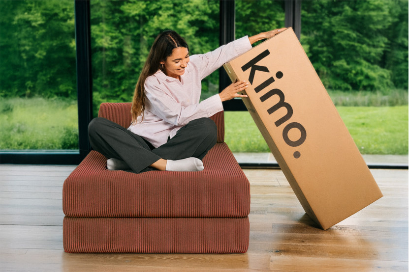 Méridienne convertible et modulable - Velours côtelé Terracotta