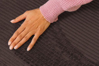 Housse Pouf convertible - Tissu velours côtelé marron