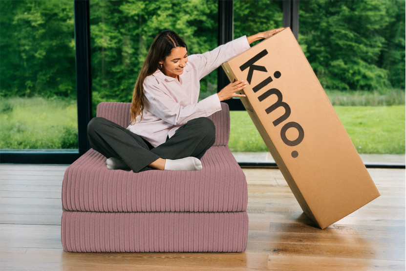 Méridienne convertible et modulable - Velours côtelé XL Rose