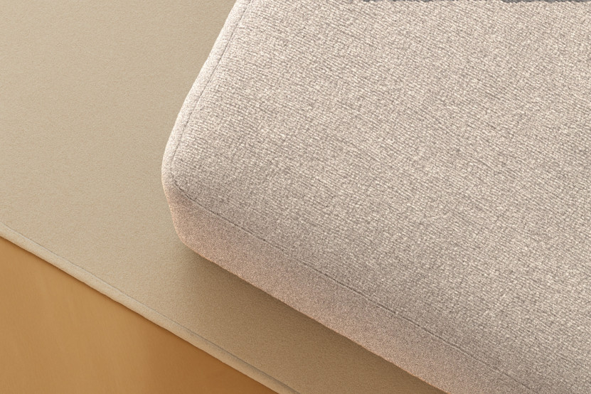 Pouf convertible et modulable - Tissu lisse Beige