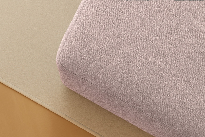 Pouf convertible et modulable - Tissu lisse Rose