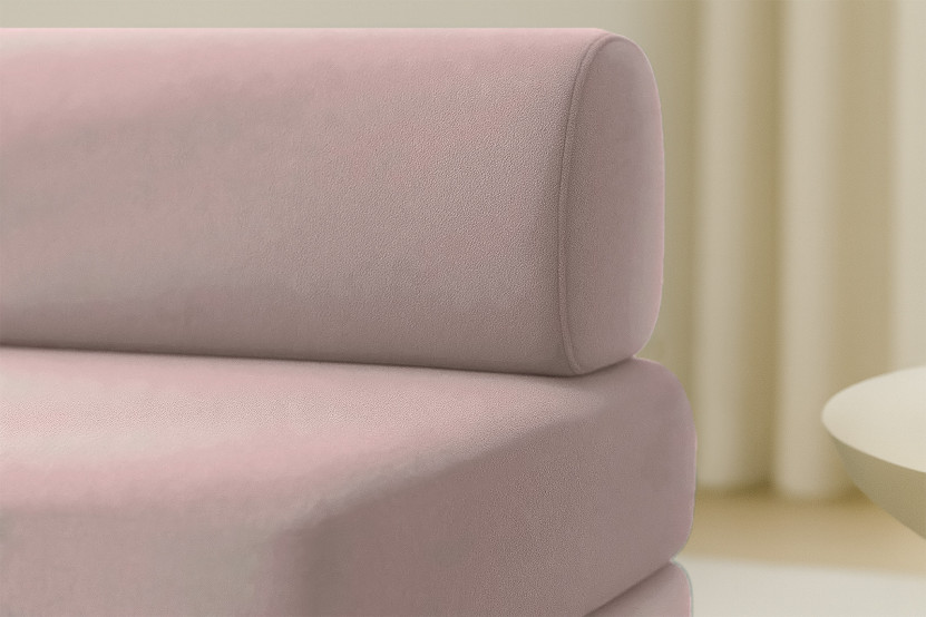 Fauteuil convertible et modulable - Tissu lisse Rose