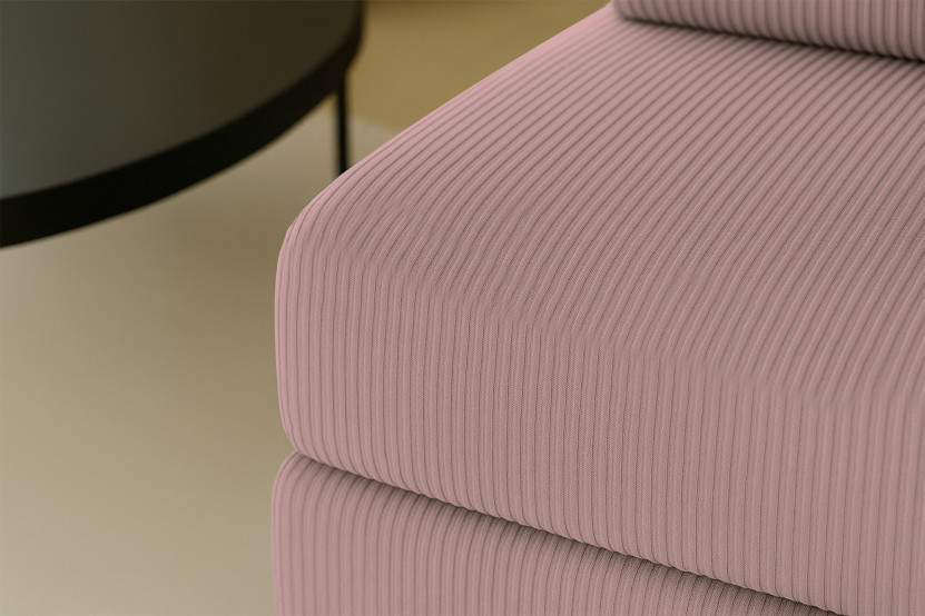 Fauteuil convertible et modulable - Velours côtelé Rose pâle