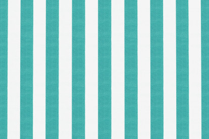 Housse Pouf - Tissu imperméable à rayures, blanc et bleu turquoise