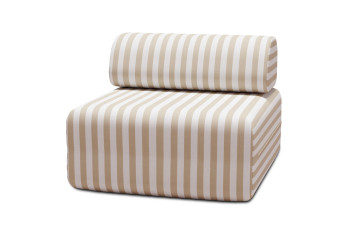 Fauteuil modulable - Tissu extérieur à rayures, blanc et beige