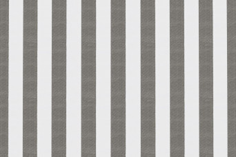 Housse Pouf - Tissu imperméable à rayures, blanc et gris anthracite