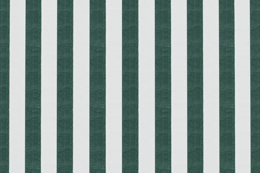 Housse Canapé droit - 3 places - Tissu imperméable à rayures, blanc et vert foncé