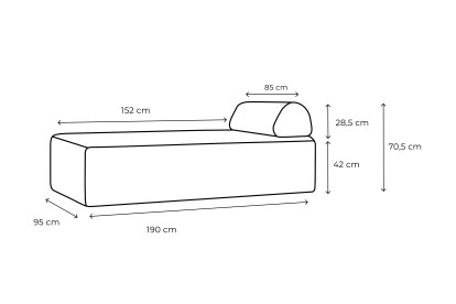 Méridienne modulable - Tissu extérieur à rayures, blanc et rouge