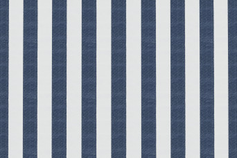 Housse Canapé droit - 3 places - Tissu imperméable à rayures, blanc et bleu foncé