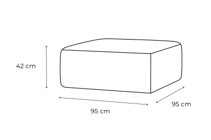 Pouf modulable - Tissu extérieur à rayures, blanc et rouge